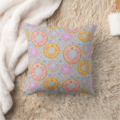 Coussin Jolis donuts et cœurs pastel bleu rose (Couverture)