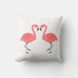 Coussin Jolis Flamants Roses Amoureux de la Plage de Maria