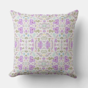Coussin Jolis motifs cachemire pastel