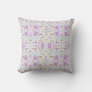 Coussin Jolis motifs cachemire pastel