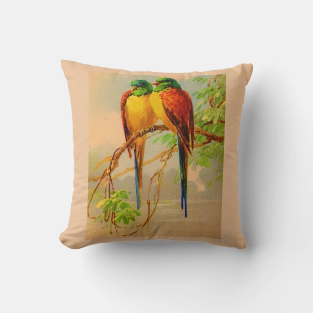 Coussin jolis oiseaux imprimé (Recto)