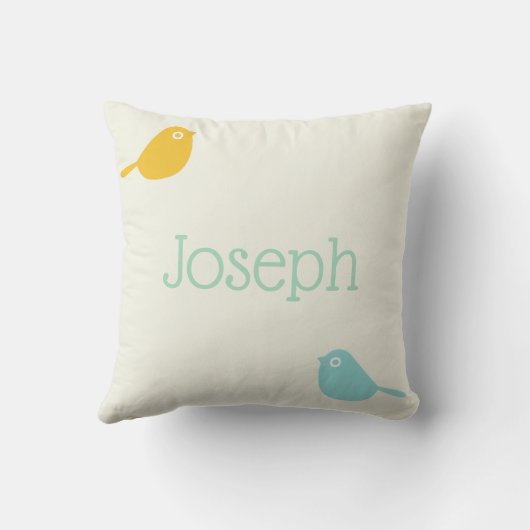 Coussin Jolis petits oiseaux sur mesure couleurs pastel ch (Verso)