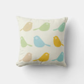 Coussin Jolis petits oiseaux sur mesure couleurs pastel ch (Recto)