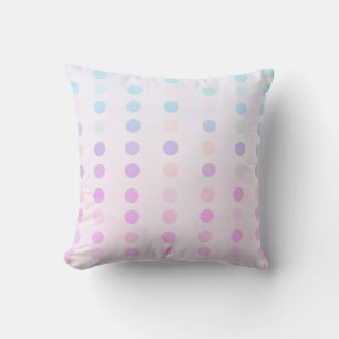 Coussin jolis points pastel à motifs rose violet bleu