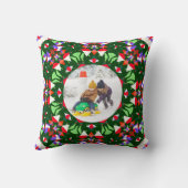 Coussin Jolly Festive Custom Photo de Noël Cadre photo (Verso)