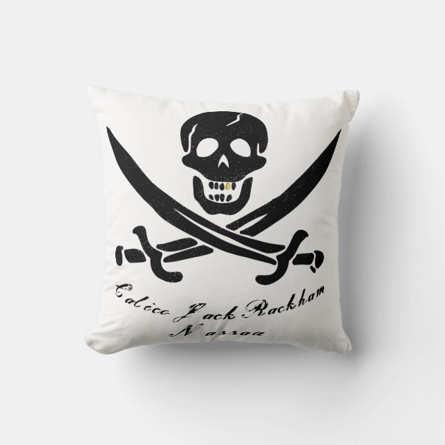 Coussin Jolly roger Drapeau du Pirate de Calico Jack Nassa (Recto)