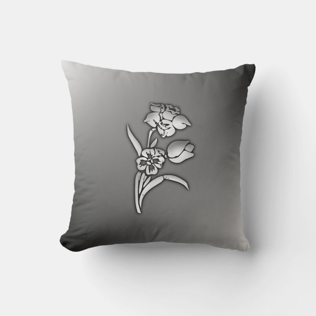 Coussin Jonquille noir et blanc (Recto)