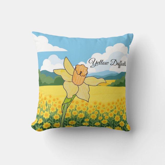 Coussin Jonquilles jaunes (Recto)
