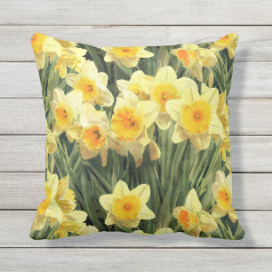 Coussin Jonquilles jaunes de ressort