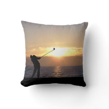 Jouer Au Golf Au Coucher Du Soleil