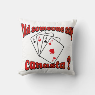 Coussin Jouer aux cartes Canasta