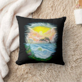 Coussin Jouer aux dauphins sous le soleil (Couverture)