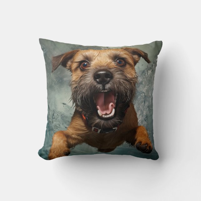 Coussin Jouer Chien nager Design sous-marin (Recto)