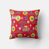 Coussin Jouer l'oreiller, Joyeux 4e anniversaire rouge (Verso)