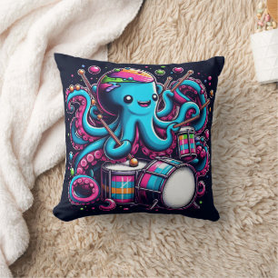 Coussin Jouer Octopus Drumming subaquatique