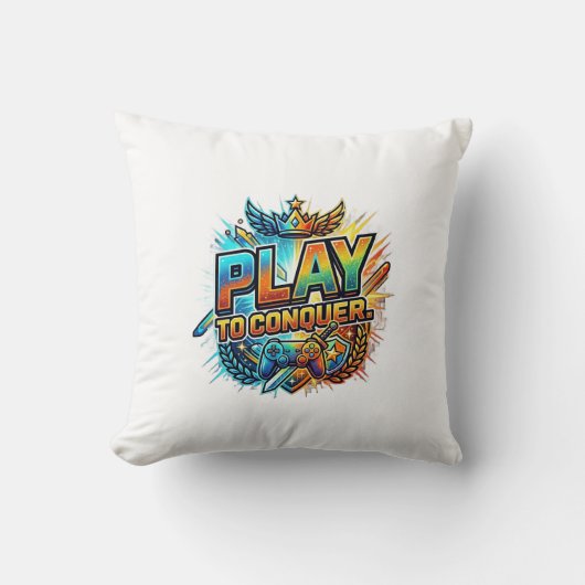 Coussin Jouer pour Conquérir (Recto)