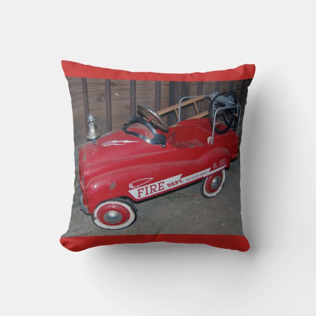 Coussin Jouet de camion-feu pour Noël (Recto)