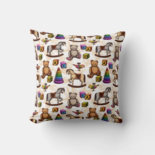 Coussin Jouets pour enfants vintage (Recto)
