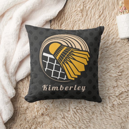 Coussin Joueur à thème moderne Badminton Nom de l'entraîne (Couverture)