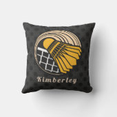 Coussin Joueur à thème moderne Badminton Nom de l'entraîne (Verso)
