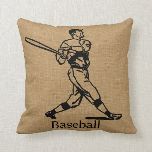 Coussin Joueur de baseball vintage sur le regard de toile