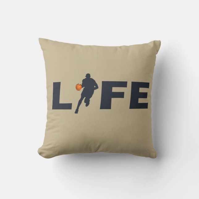 Coussin Joueur de basket avec boule orange (Recto)