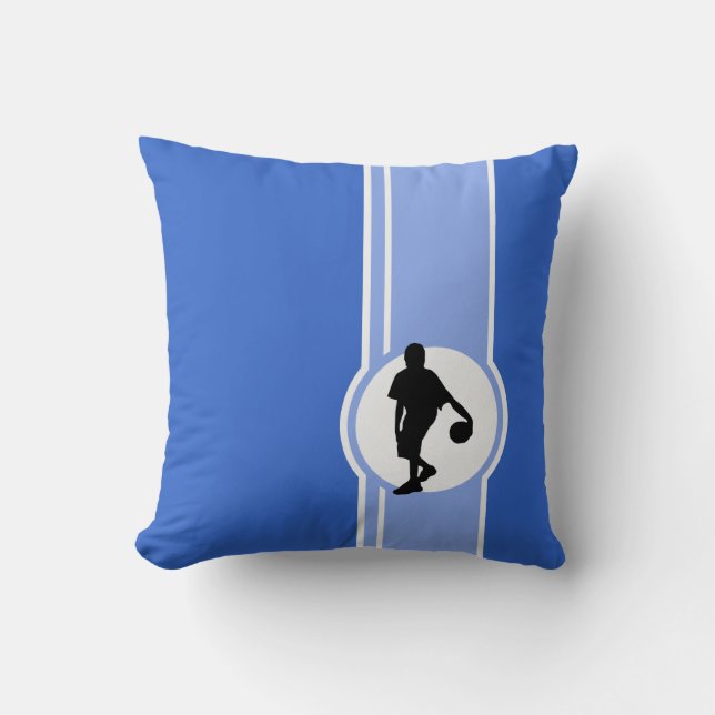 Coussin Joueur de basket ; Bleu (Recto)