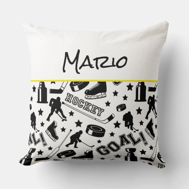 Coussin Joueur de hockey NOM Stick But Sport Fun (Recto)