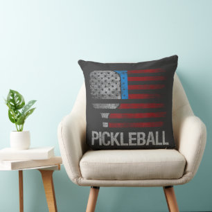 Coussin Joueur de Pickleball Amateur de Paddleball Drapeau
