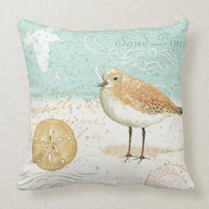 Coussin Joueur de pipeau français vintage de sable