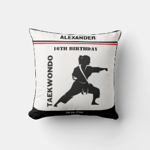 Coussin Joueur de Taekwondo, Cadeau d'anniversaire, Karate