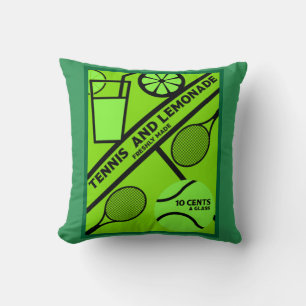 Coussin Joueur de tennis de pelouse Art graphique