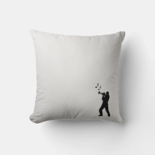 Coussin Joueur de trompette argenté