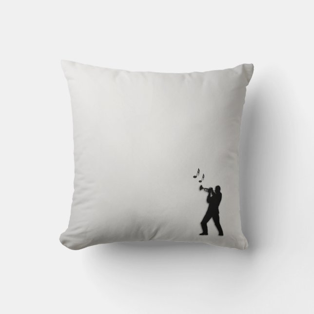 Coussin Joueur de trompette argenté (Recto)