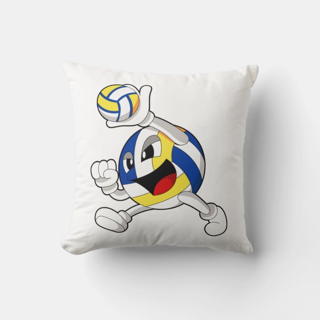 Coussin Joueur de volley-ball avec volley-ball (Recto)