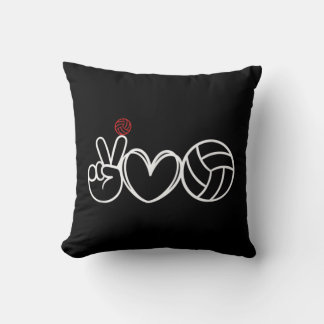 Coussin Joueur de volley-ball Peace Love Graphic