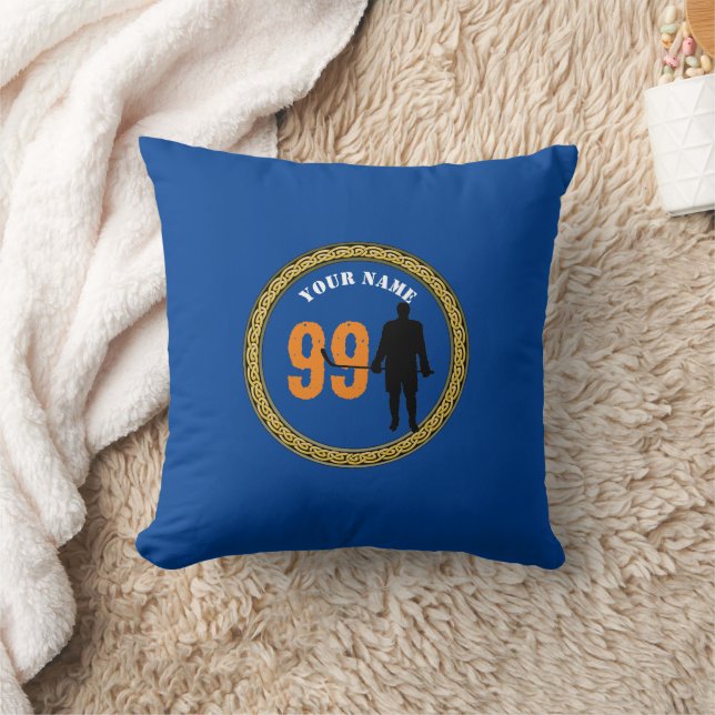 Coussin Joueur d'oreiller de hockey - Ajouter nom et numér (Couverture)