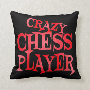 Coussin Joueur fou d'échecs en rouge