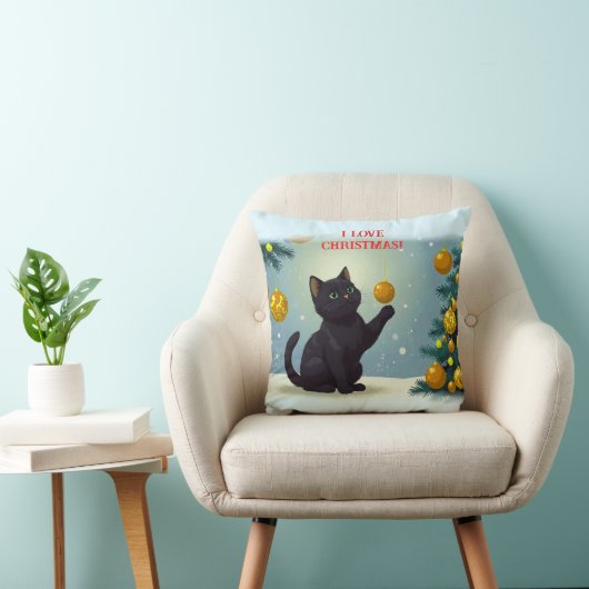 Coussin Joueur Noël Kitten (Chaise)