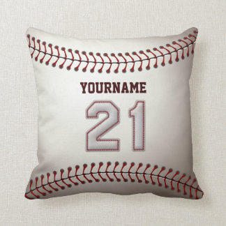 Coussin Joueur numéro 21 - points frais de base-ball