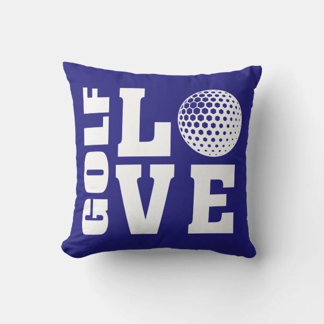 Coussin Joueurs de golf - Love Blue (Recto)