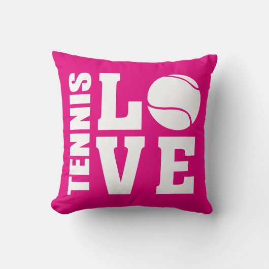 Coussin Joueurs De Tennis, Love Tennis, Rose (Recto)