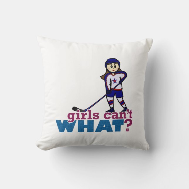 Coussin Joueuse de hockey féminin (Recto)