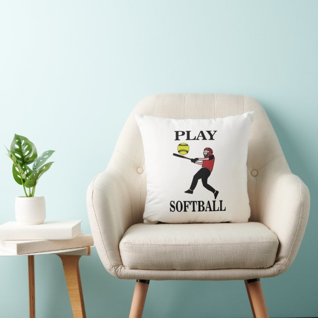 Coussin Joueuse de softball joue au softball (Chaise)