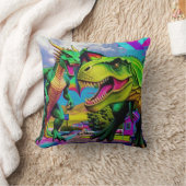 Coussin Jouons - Dragon Vert et Dinosaure (Couverture)