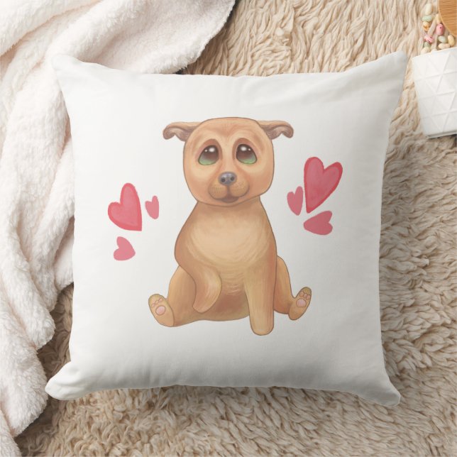 Coussin Jour d'adoption chien mignon (Couverture)