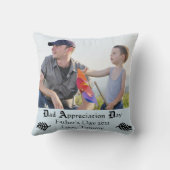 Coussin Jour d'appréciation de papa - carreau carré (Verso)