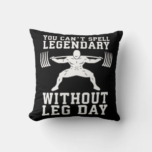 Coussin Jour de la Jambe - Légendaire - Squat - Gym Inspir