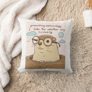 Coussin Jour de la marmotte de fond Météorologie