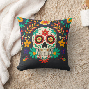 Coussin Jour de la mort Halloween crâne sucre